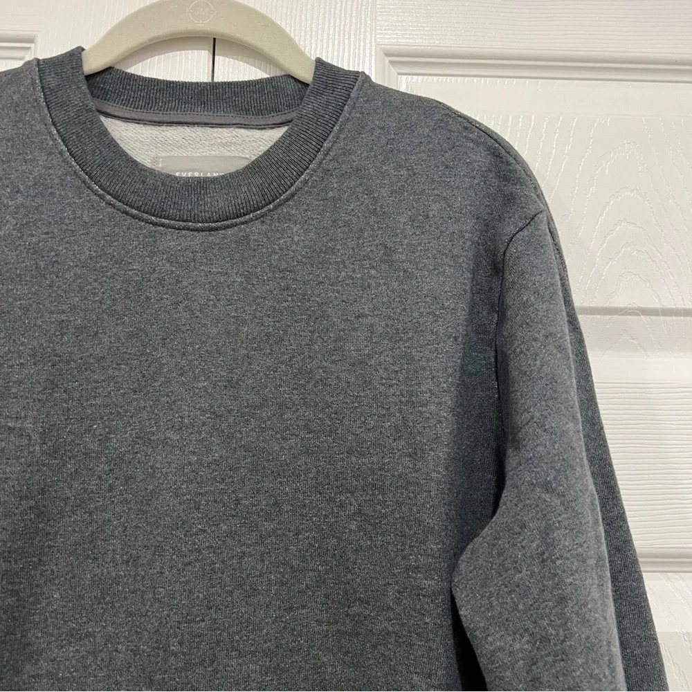 Everlane The Track Crewneck Sweatshirt Dark Heather Gray Mens Size XS